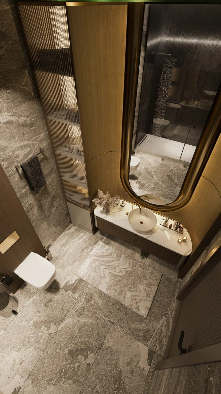 Gaziosmanpaşa Bronz Aynalı Lüks Banyo & Giyinme